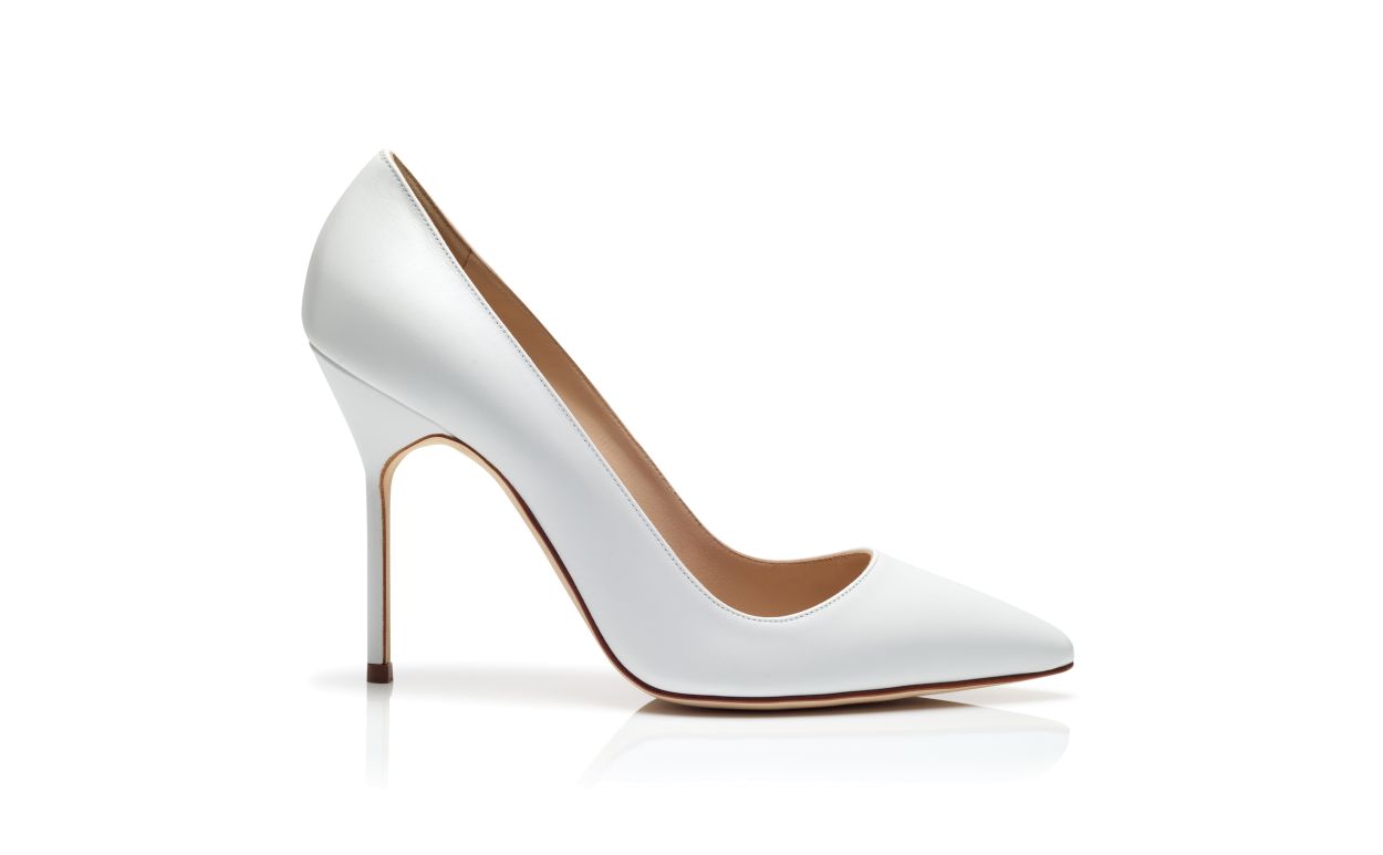 White 2024 pumps leather