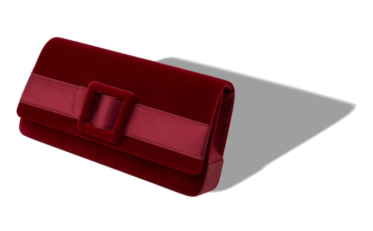 Designer Red Velvet Buckle Clutch - Image small_image