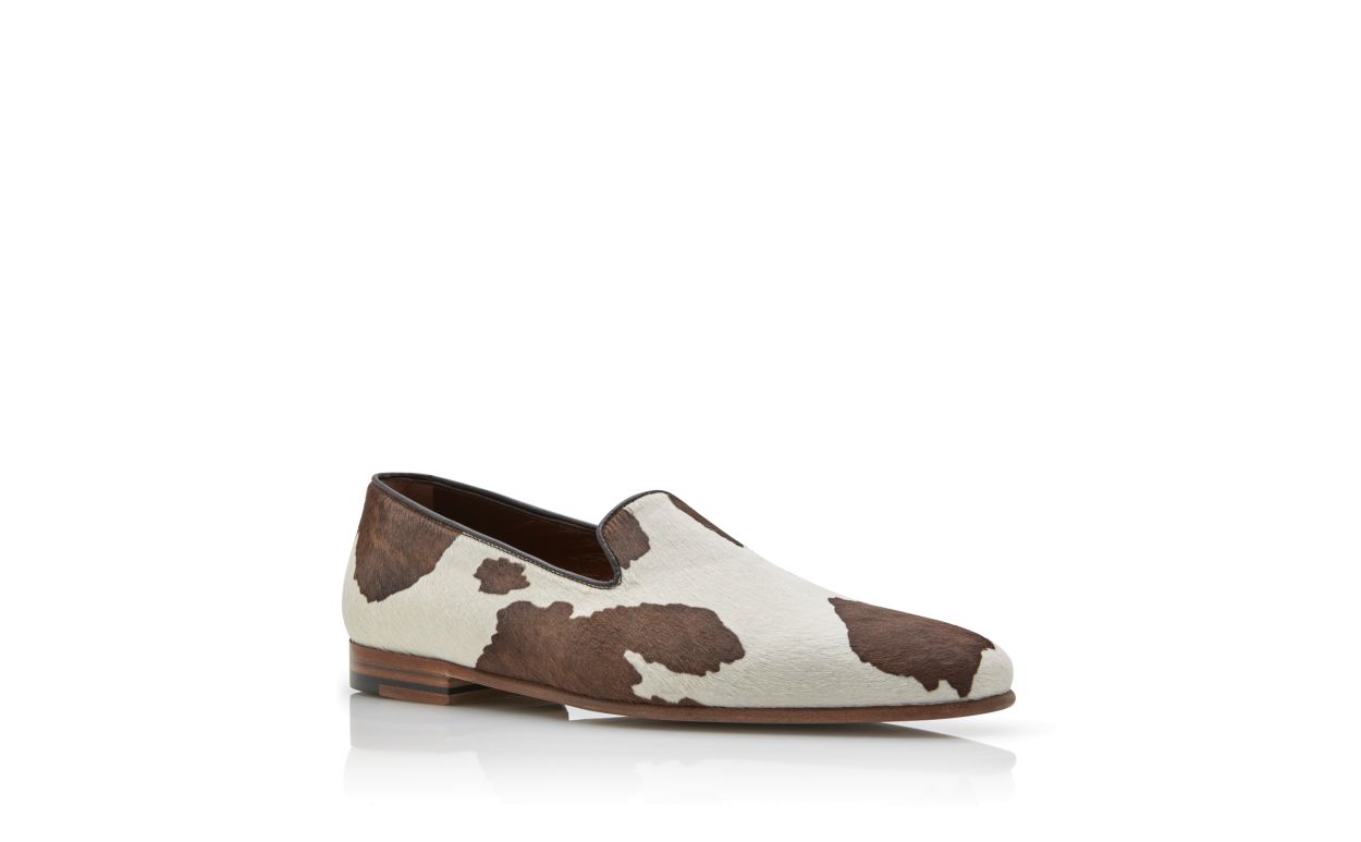 Designer Cow Print Calf Hair Loafers - Image Upsell