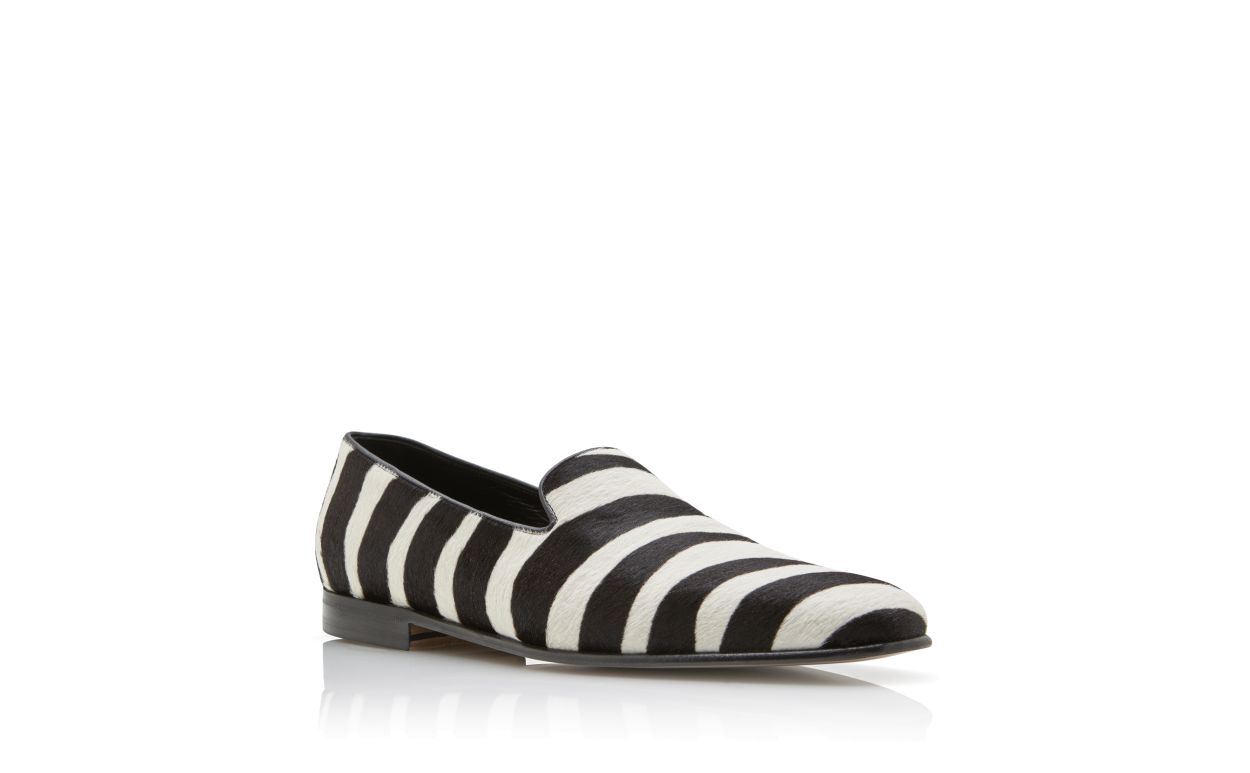 Designer Zebra Print Calf Hair Loafers - Image Upsell