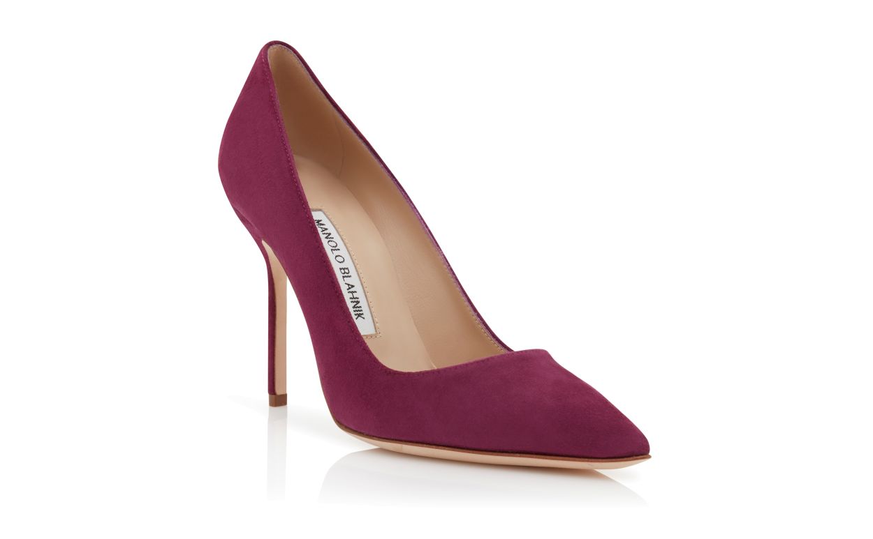 Designer Dark Purple Suede Pointed Toe Pumps - Image Upsell