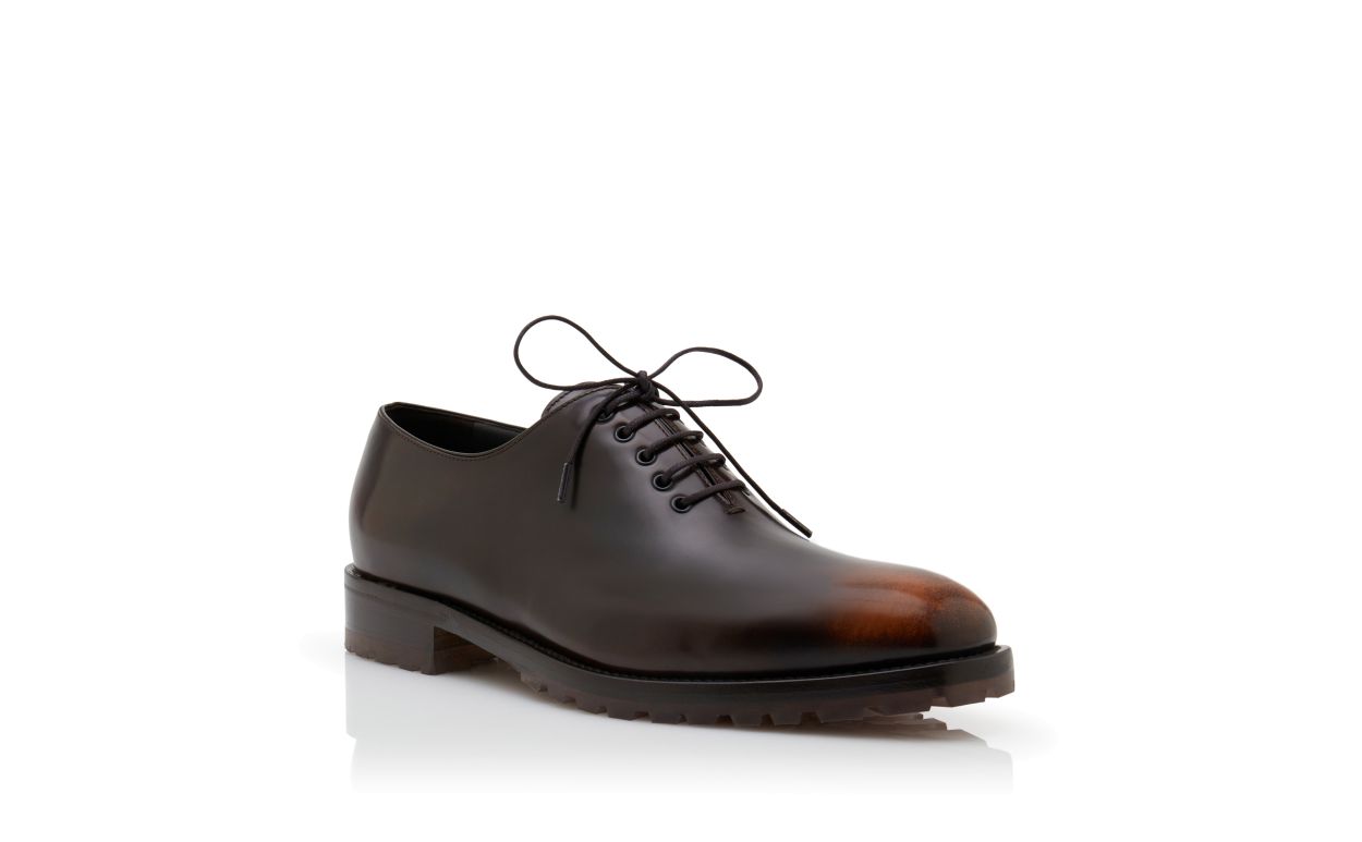 Designer Brown Calf Leather Lace-Up Shoes - Image Upsell