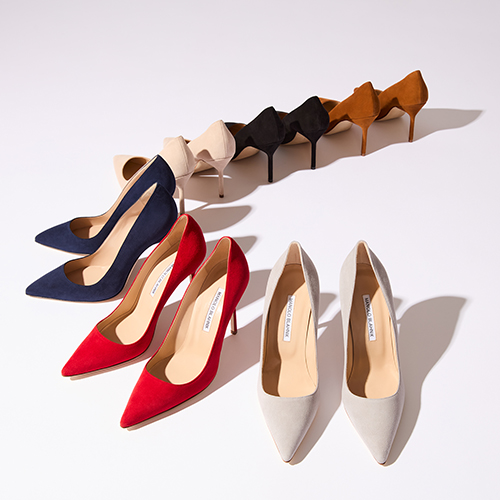 Image of women's stiletto shoes in different colours.